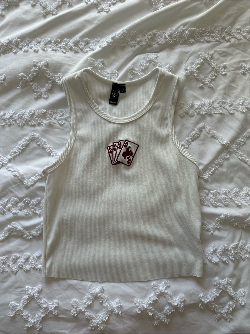 Embroidered Lucky Casino tank top